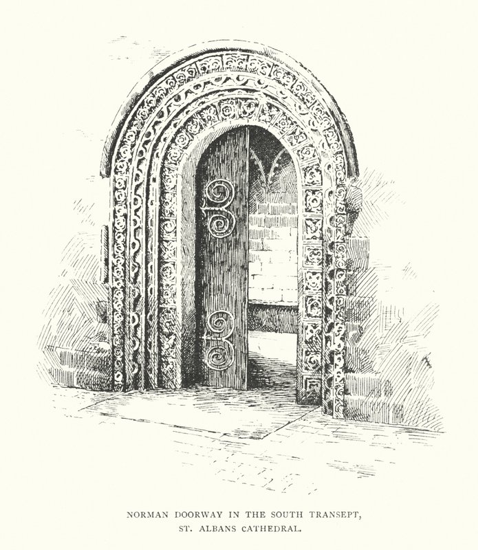 Norman Doorway in the South Transept, St Albans Cathedral by Duncan Moul