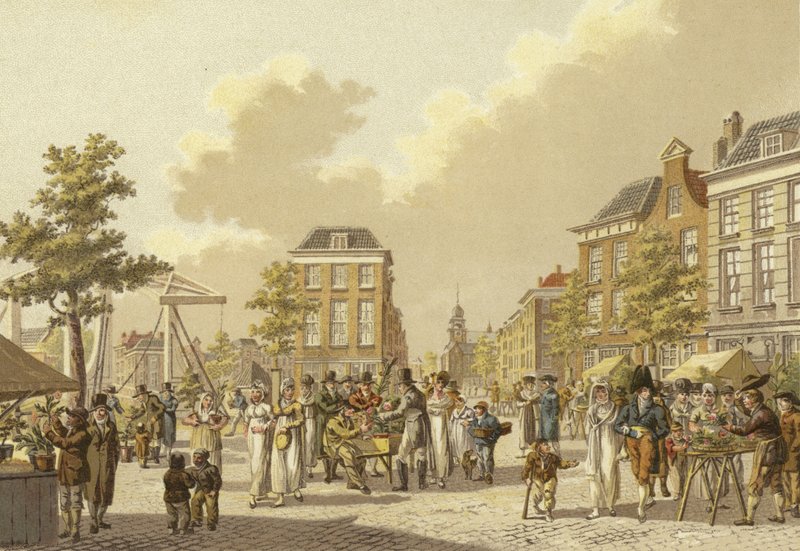 Flower Market, Rotterdam, 1807 by Dutch School