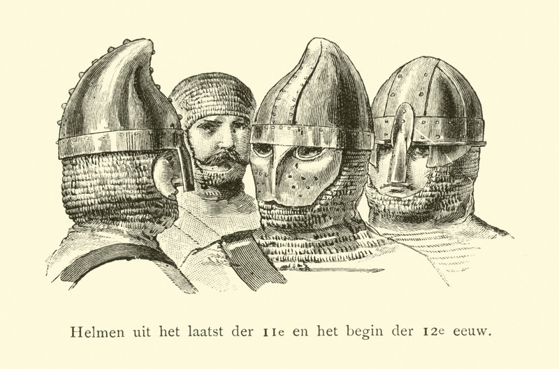 Helmets of the Late 11th and Early 12th Century by Dutch School