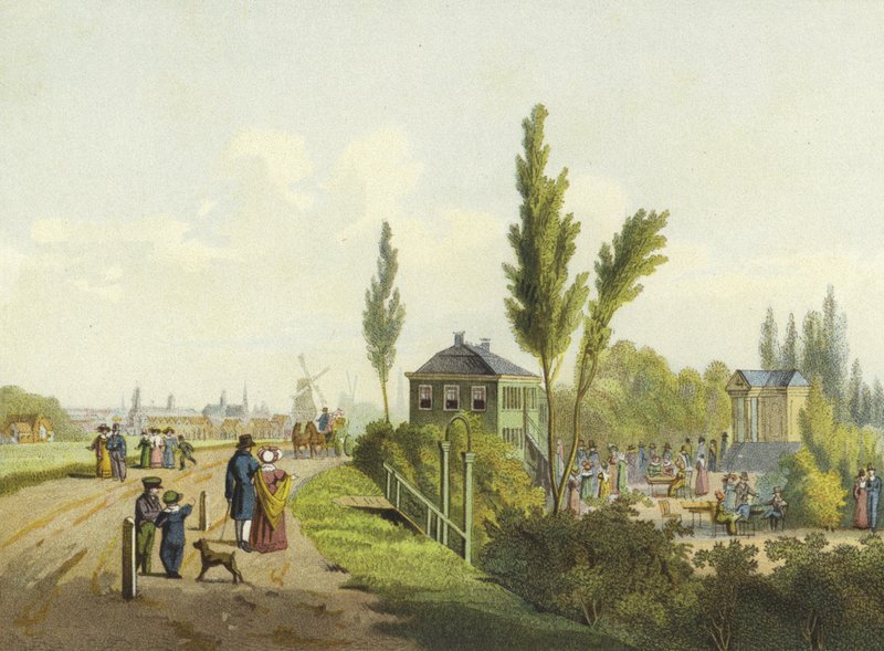 Land en Yzigt, Garden Outside the Haarlemmer Poort, Amsterdam, 19th Century by Dutch School