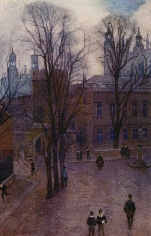 Eton: Upper School and Long Walk from Common Lane House by E. D. Brinton