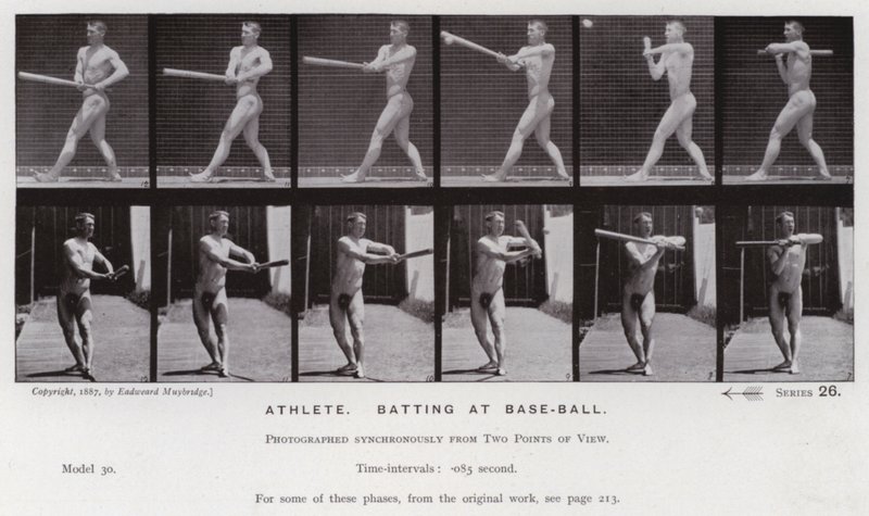 The Human Figure in Motion: Athlete, batting at baseball by Eadweard Muybridge