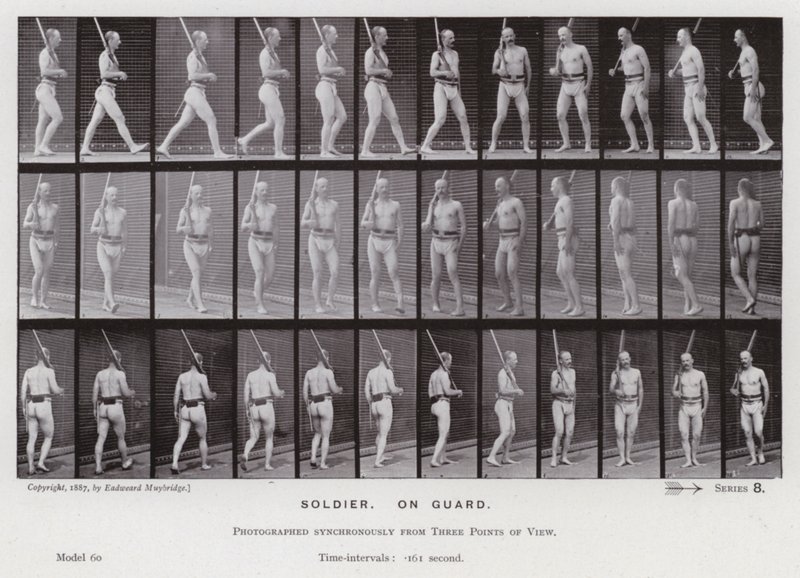 The Human Figure in Motion: Soldier, on guard by Eadweard Muybridge