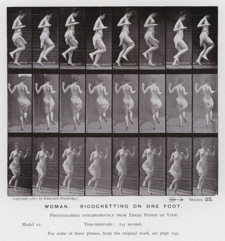 The Human Figure in Motion: Woman, ricocheting on one foot by Eadweard Muybridge