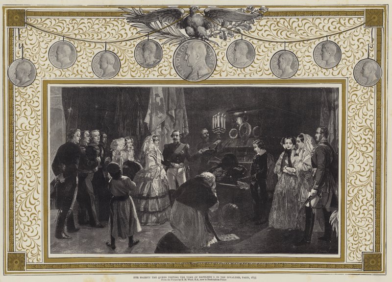 Her Majesty the Queen visiting the Tomb of Napoleon I in the Invalides, Paris by Edgar Melville (after) Ward