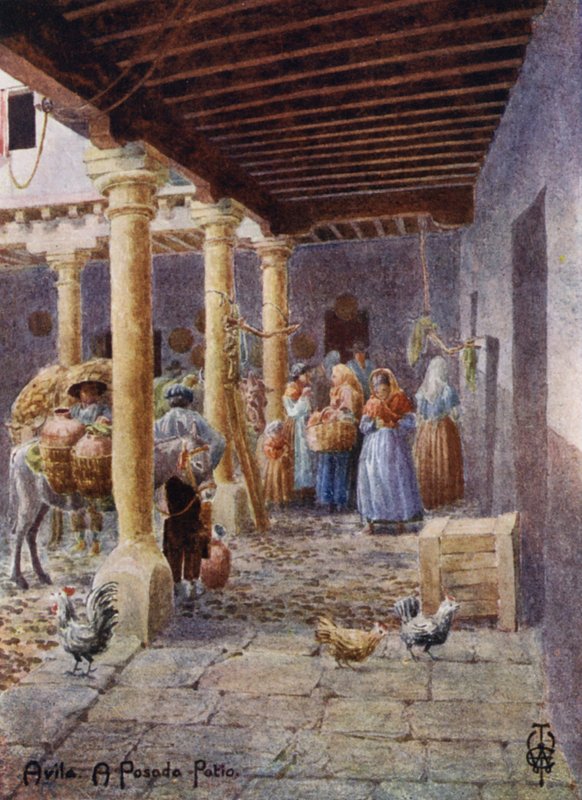 Northern Spain: Avila, A Posada Patio by Edgar T. A. Wigram