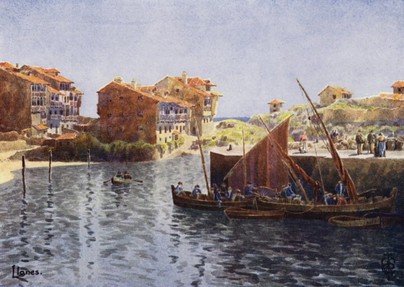 Northern Spain: Llanes, The Harbour by Edgar T. A. Wigram