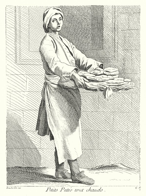 Pastry Seller (engraving) by Edmé (after) Bouchardon