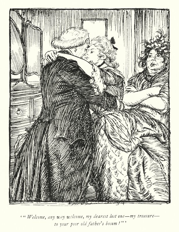 Illustration for The Vicar of Wakefield by Oliver Goldsmith by Edmund Joseph Sullivan