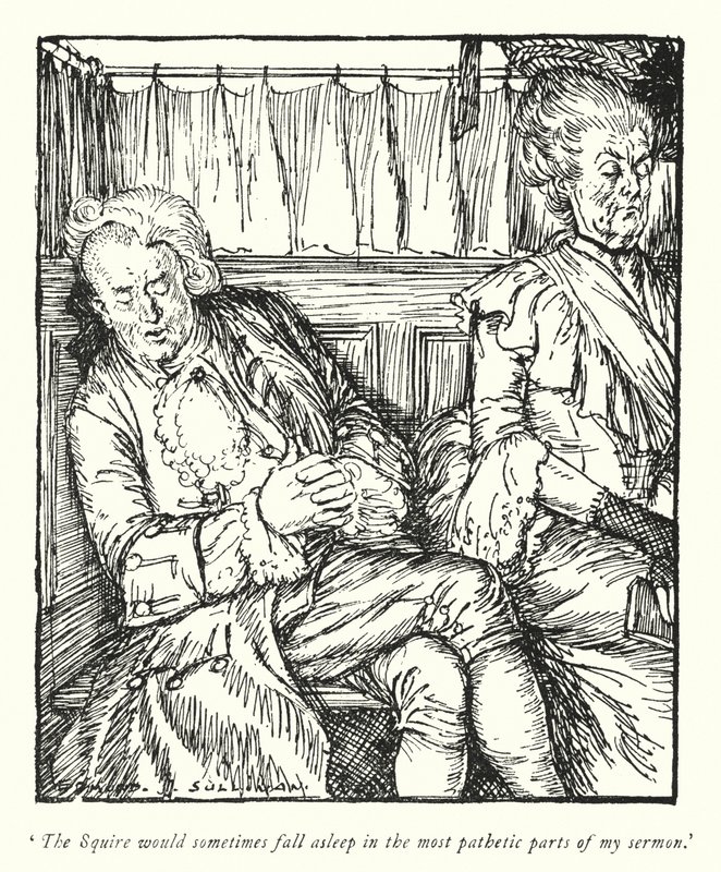 Illustration for The Vicar of Wakefield by Oliver Goldsmith by Edmund Joseph Sullivan