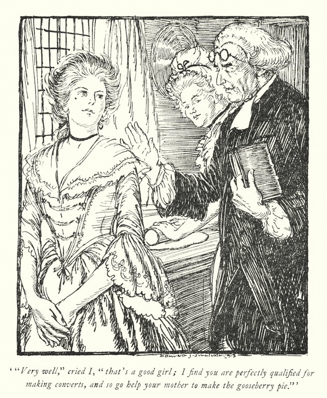 Illustration for The Vicar of Wakefield by Oliver Goldsmith by Edmund Joseph Sullivan