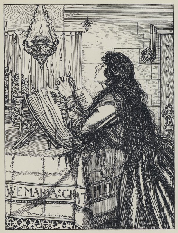Tennyson, Illustration for A Dream of Fair Women and Other Poems by Edmund Joseph after Sullivan