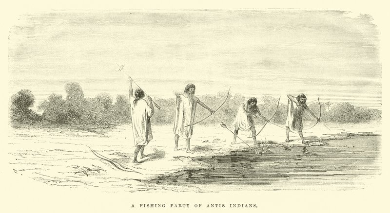A Fishing Party of Antis Indians by Edouard Riou