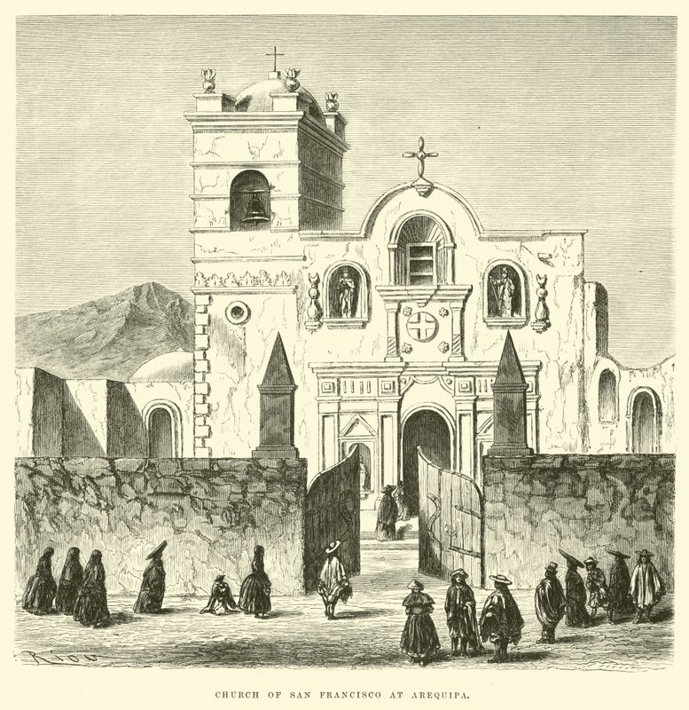 Church of San Francisco at Arequipa by Edouard Riou