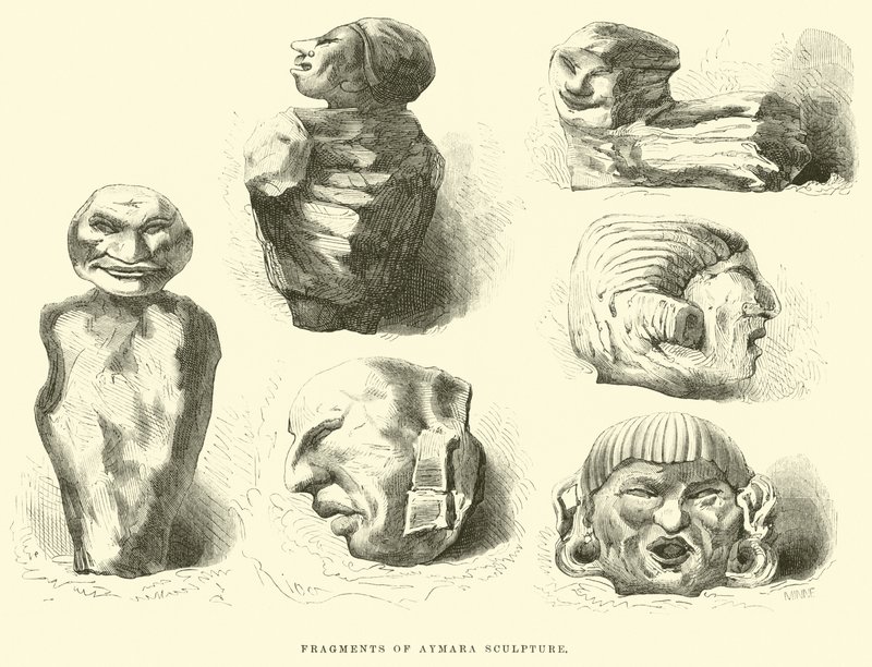 Fragments of Aymara Sculpture by Edouard Riou