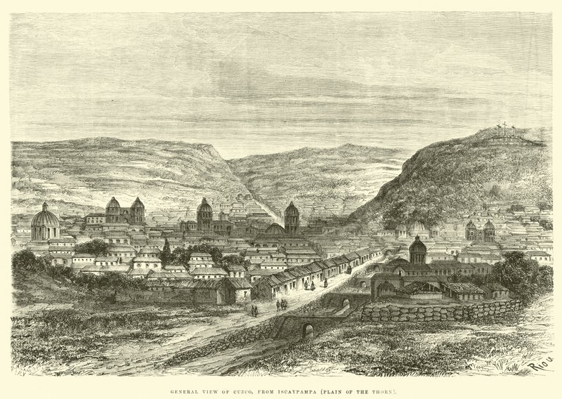 General View of Cuzco, from Iscaypampa, Plain of the Thorn by Edouard Riou