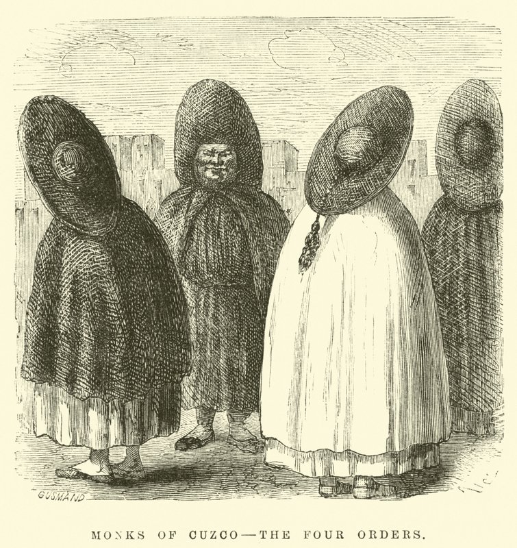 Monks of Cuzco, the four orders by Edouard Riou
