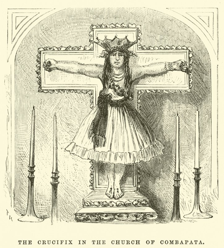 The Crucifix in the Church of Combapata by Edouard Riou