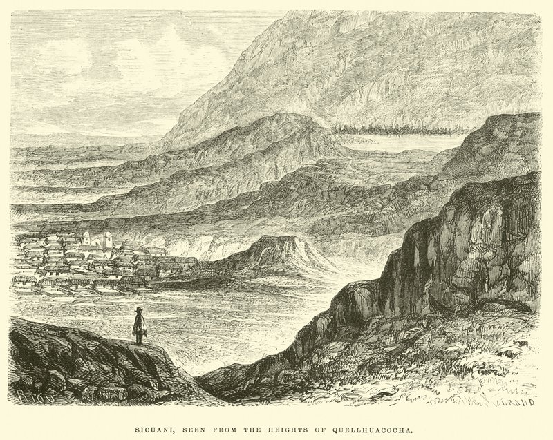 Sicuani, Seen from the Heights of Quellhuacocha by Edouard Riou