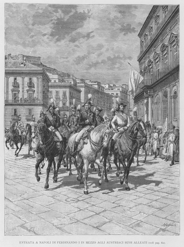 Entry into Naples of Ferdinand I Among His Austrian Allies by Edouardo Matania