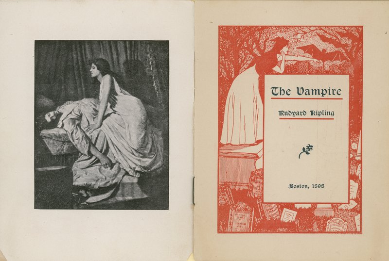 Frontispiece and Title Page for The Vampire by Rudyard Kipling by Edward Burne Jones