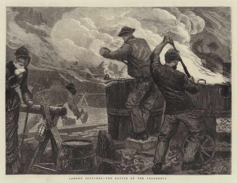London Sketches, the Battle of the Pavements by Edward Frederick Brewtnall