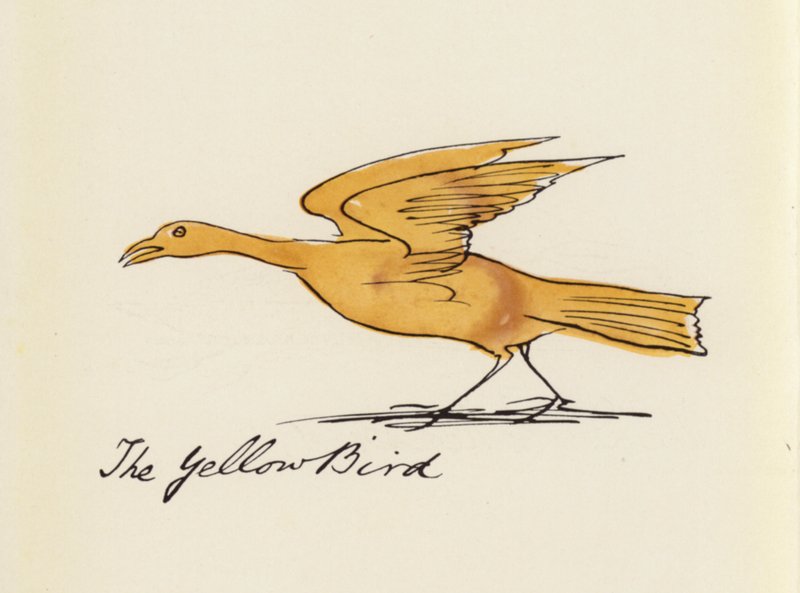 Edward Lear, The Bird Book: The Yellow Bird by Edward (after) Lear