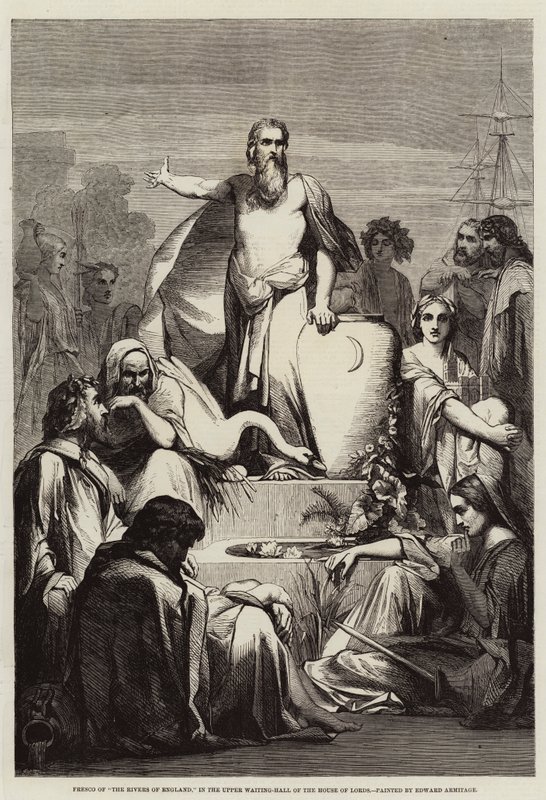 Fresco of The Rivers of England, in the Upper Waiting-Hall of the House of Lords by Edward A. Armitage