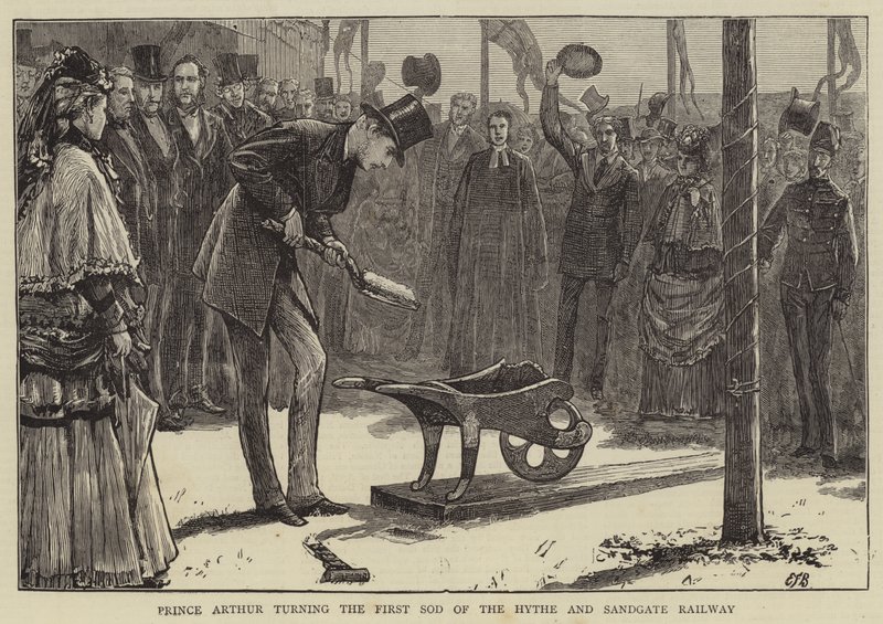 Prince Arthur Turning the First Sod of the Hythe and Sandgate Railway by Edward Frederick Brewtnall