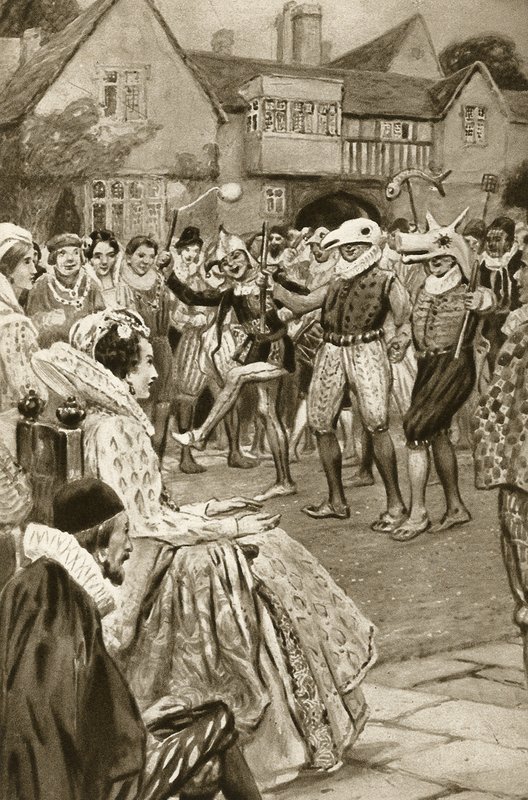 Queen Elizabeth I being entertained by jesters by Edward Frederick Skinner