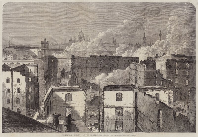 The Ruins of the Late Great Fire at Southwark by Edward Hull