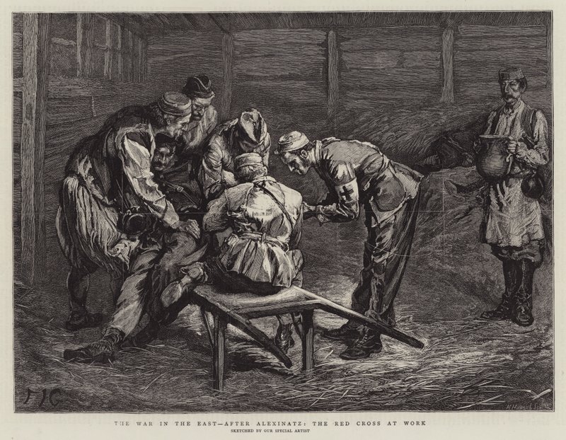 The War in the East, after Alexinatz, the Red Cross at Work by Edward John Gregory