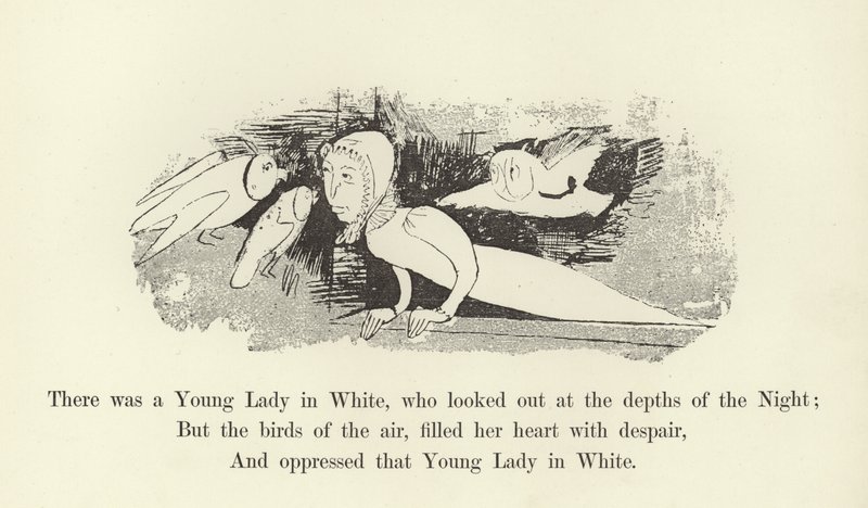 There was a Young Lady in White, Who Looked Out at the Depths of the Night by Edward Lear