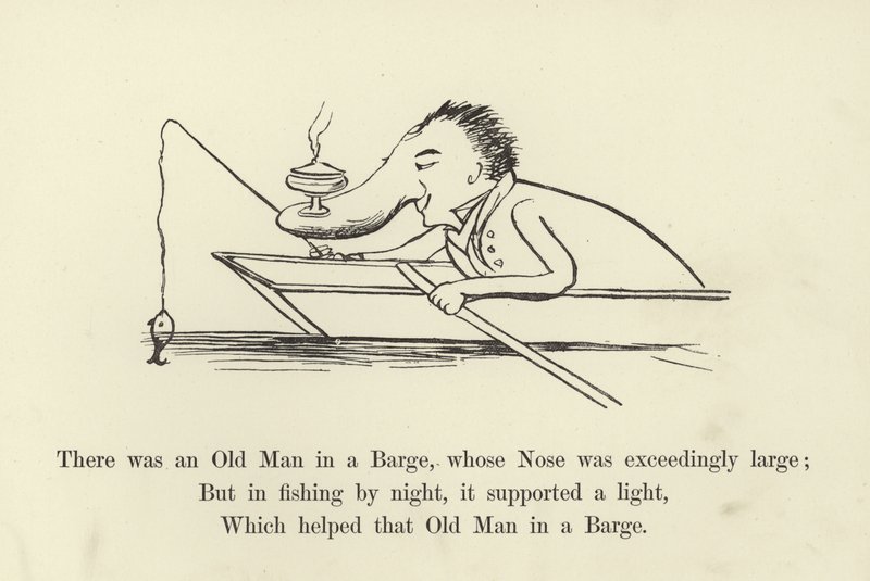 There was an Old Man in a Barge, whose Nose was exceedingly large by Edward Lear