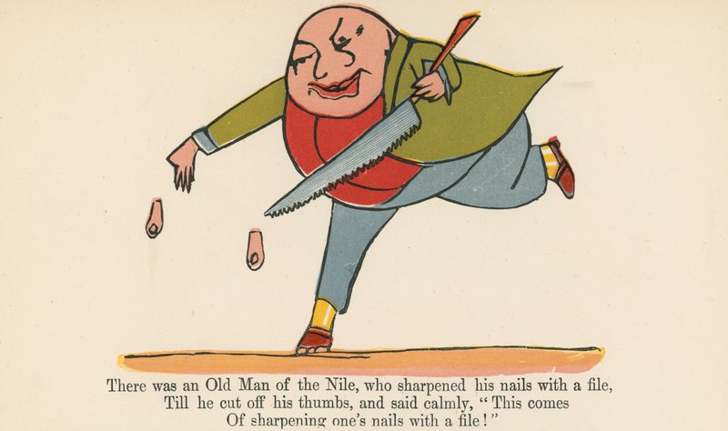 There was an Old Man of the Nile, who sharpened his nails with a file, from 