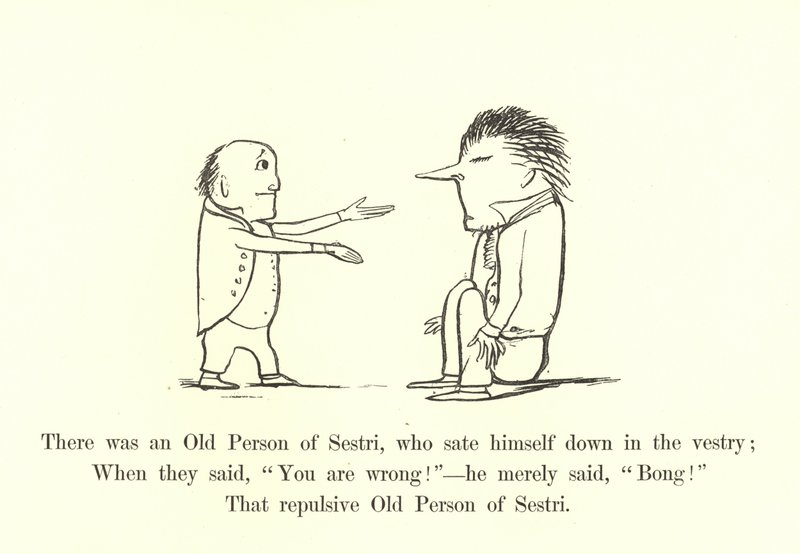 There was an Old Person of Sestri, Who Sat Himself Down in the Vestry by Edward Lear