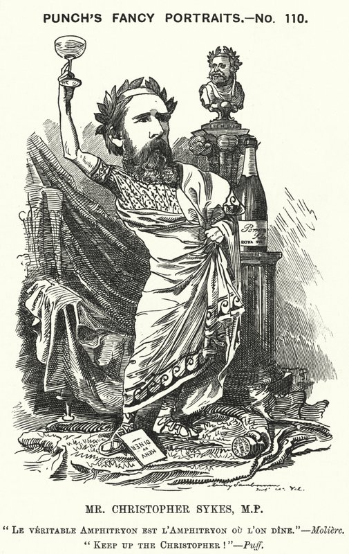 Punch cartoon: Christopher Sykes, English Conservative politician by Edward Linley (after) Sambourne