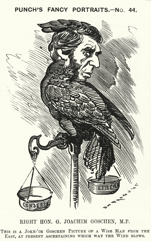 Punch cartoon: George Goschen by Edward Linley (after) Sambourne