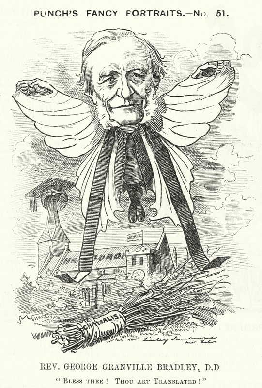 Punch cartoon: George Granville Bradley, English divine, scholar and Dean of Westminster by Edward Linley (after) Sambourne
