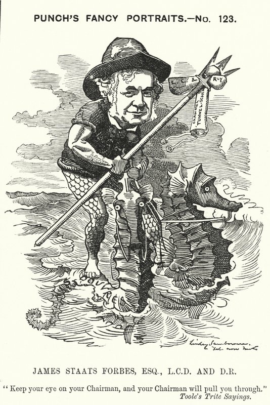Punch Cartoon: James Staats Forbes, Scottish Railway Engineer and Administrator by Edward Linley (after) Sambourne