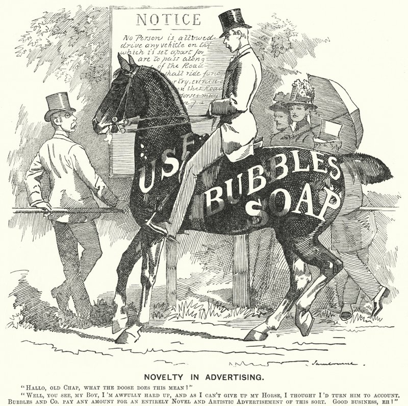 Punch cartoon: Novelty in Advertising by Edward Linley (after) Sambourne