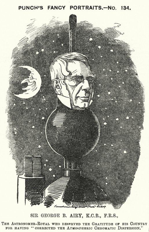 Punch Cartoon: Sir George Biddell Airy, English Astronomer Royal by Edward Linley (after) Sambourne