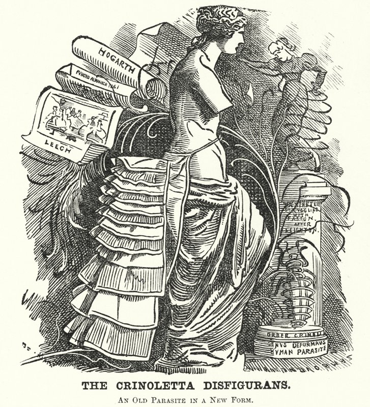 Punch cartoon: The Crinoletta Disfigurans by Edward Linley (after) Sambourne