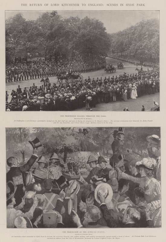 The Return of Lord Kitchener to England, Scenes in Hyde Park by Edward Read