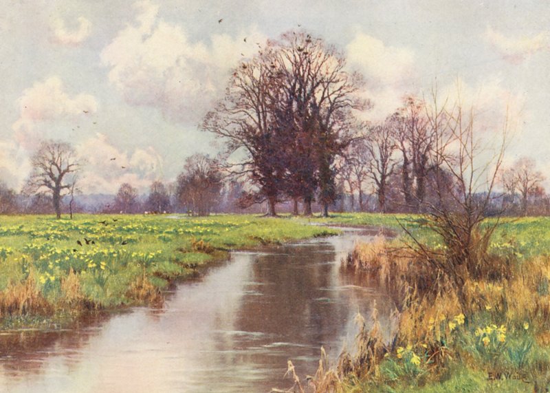 It is free from burden, this merry little river, and neither weir nor mill bars it quick way to the sea by Edward Wilkins Waite