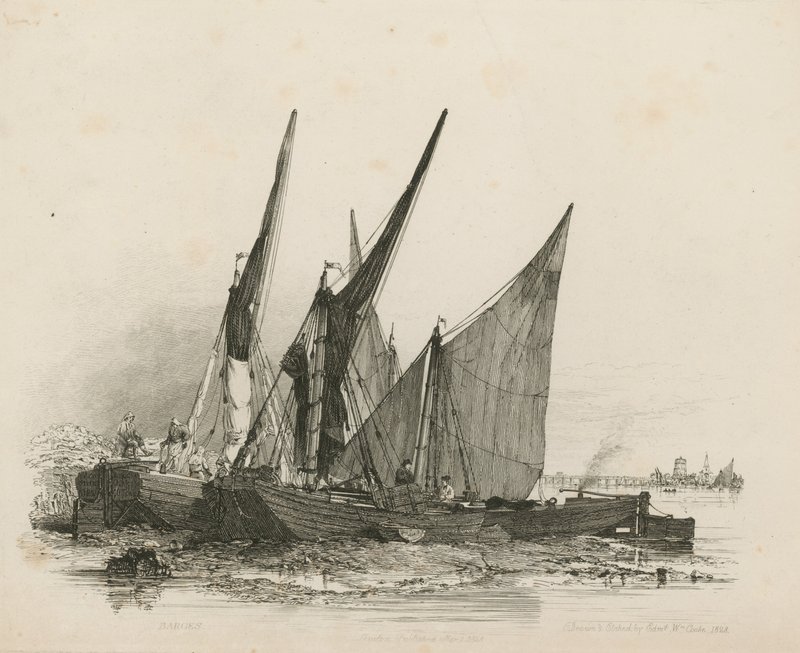 Barges on the Thames by Edward William Cooke