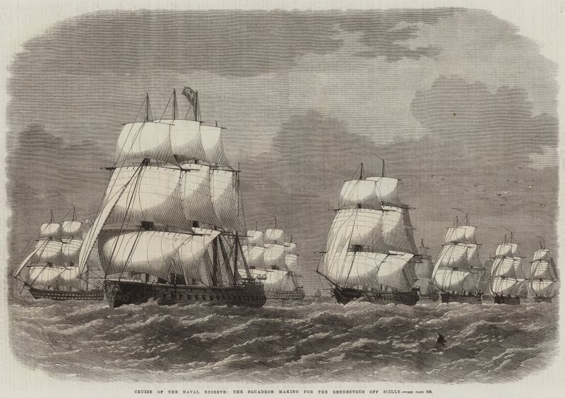 Cruise of the Naval Reserve, the Squadron making for the Rendezvous off Scilly by Edwin Weedon