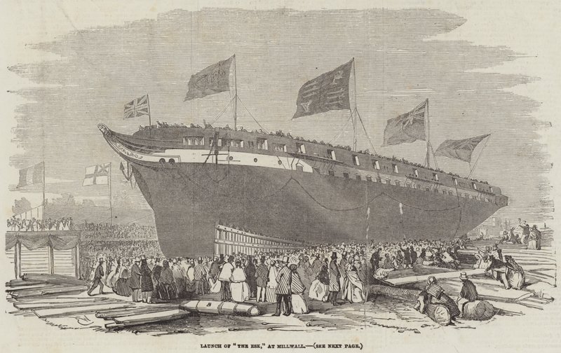 Launch of The Esk, at Millwall by Edwin Weedon