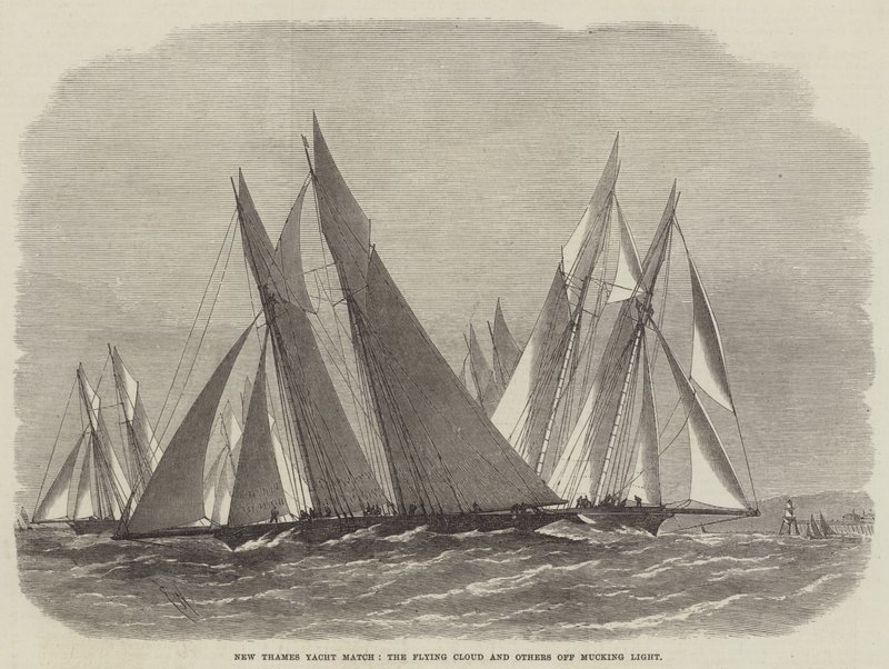 New Thames Yacht Match, the Flying Cloud and Others Off Mucking Light by Edwin Weedon
