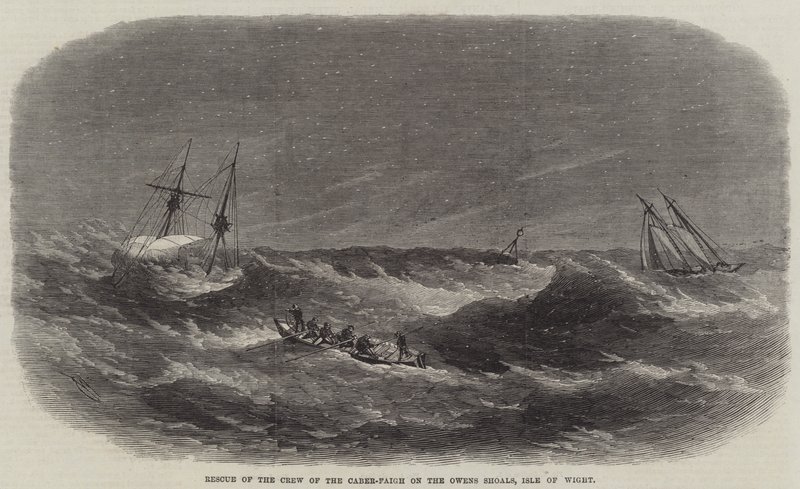 Rescue of the Crew of the Caber-Faigh on the Owens Shoals, Isle of Wight by Edwin Weedon